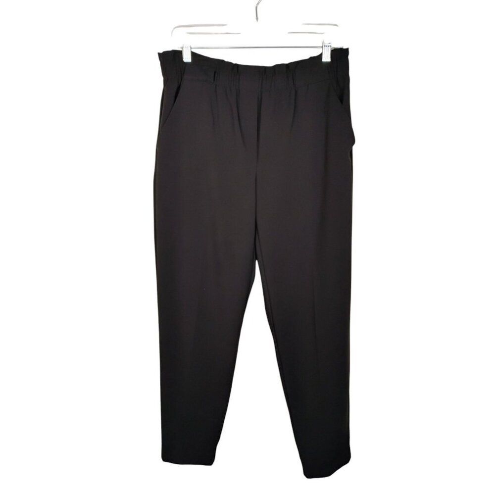 Reitmans The Iconic Dress Pants Ruffle Elastic Waistband Belt loops Black 10